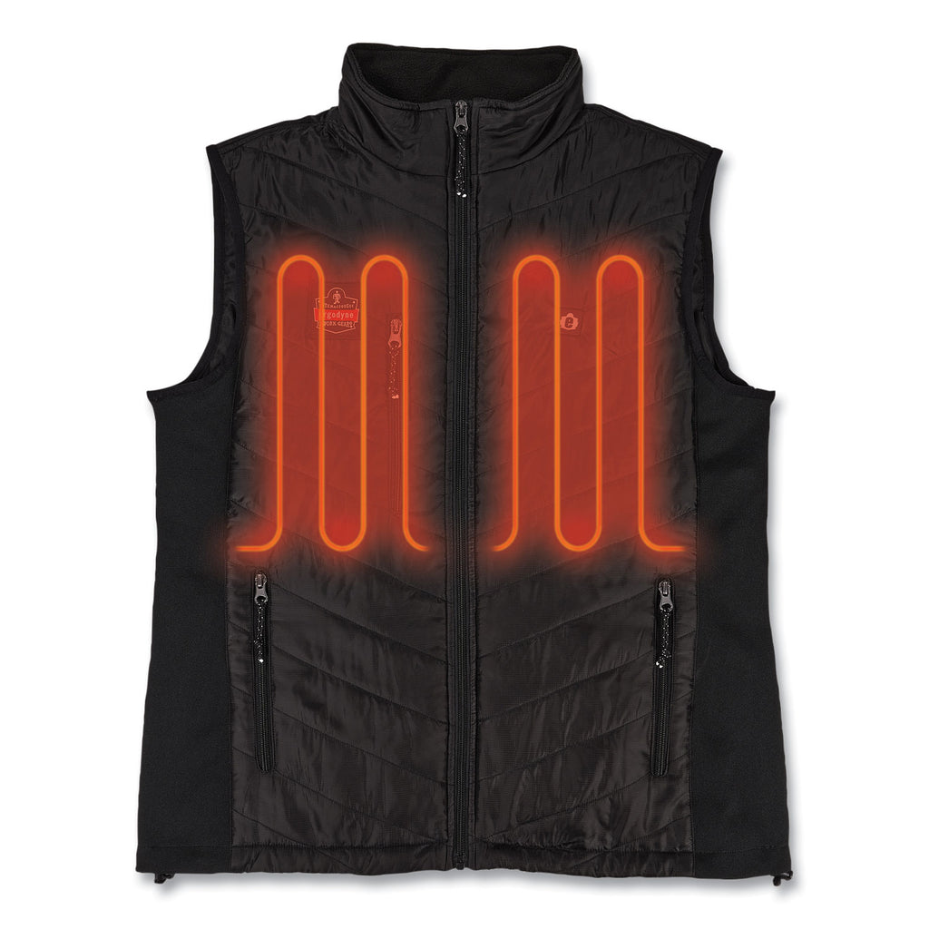 N-Ferno 6495 Rechargeable Heated Vest with Battery Power Bank, Fleece/Polyester, 4X-Large, Black, Ships in 1-3 Business Days
