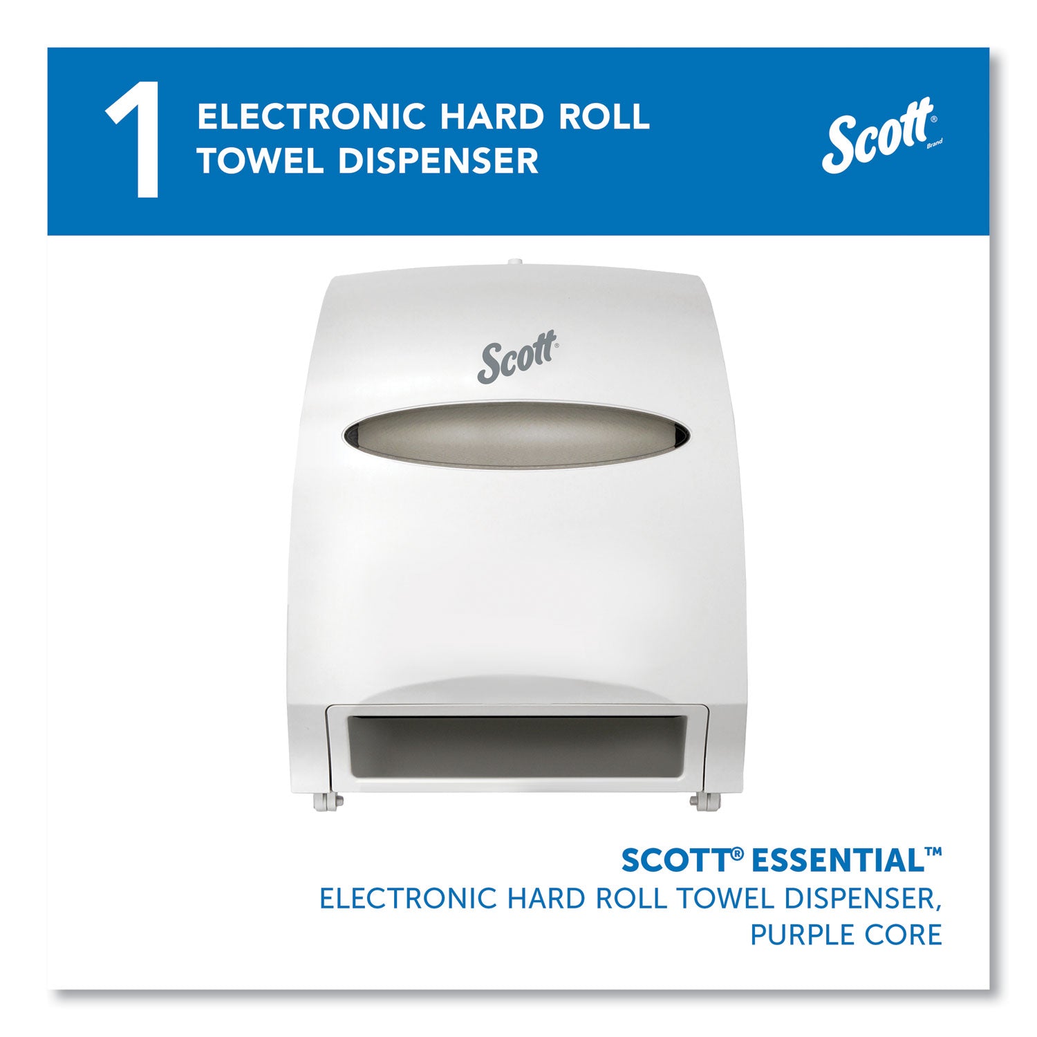Essential Electronic Hard Roll Towel Dispenser, 12.7 x 9.57 x 15.76, White