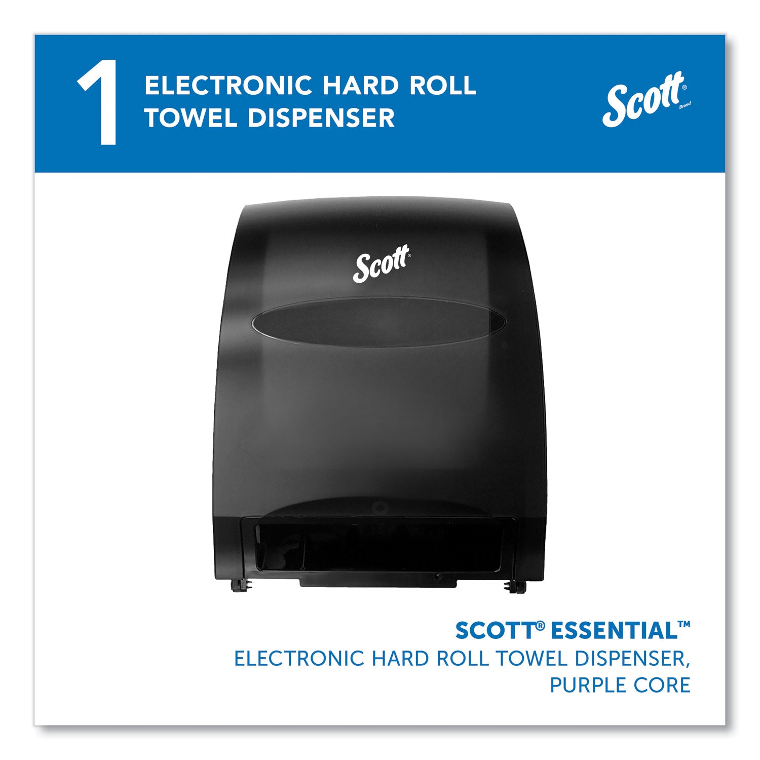 Essential Electronic Hard Roll Towel Dispenser, 12.7 x 9.57 x 15.76, Black