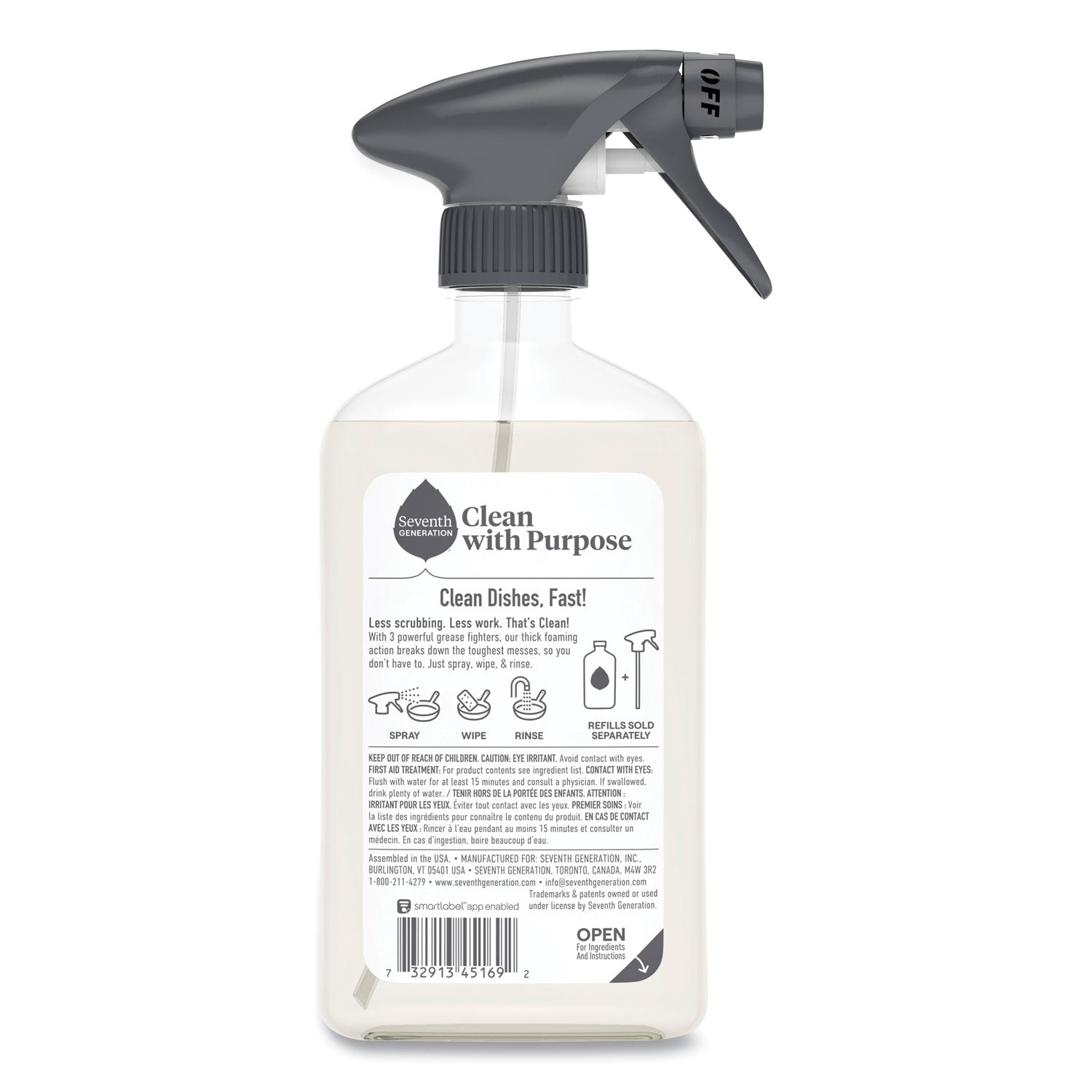 Foaming Dish Spray, Mandarin Orange Scent, 16 oz Bottle, 6/Carton