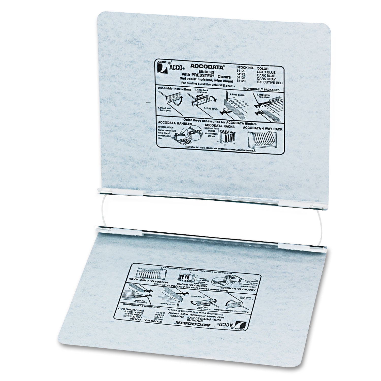 PRESSTEX Covers with Storage Hooks, 2 Posts, 6" Capacity, 11 x 8.5, Light Gray - 