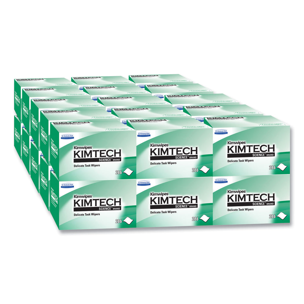 Kimwipes Delicate Task Wipers, 1-Ply, 4.4 x 8.4, Unscented, White, 280/Box, 30 Boxes/Carton - 
