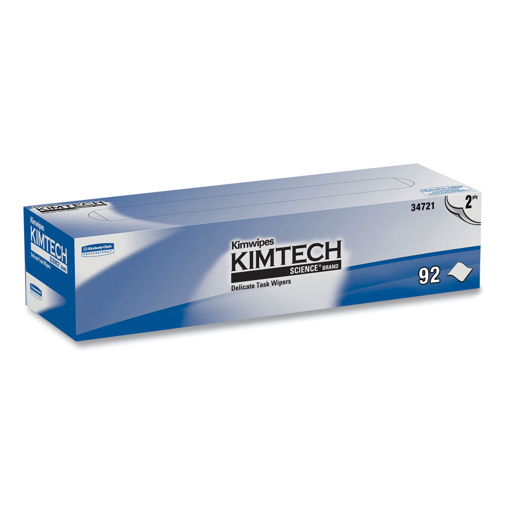 Kimwipes Delicate Task Wipers, 2-Ply, 14.7 x 16.6, Unscented, White, 92/Box, 15 Boxes/Carton - 2