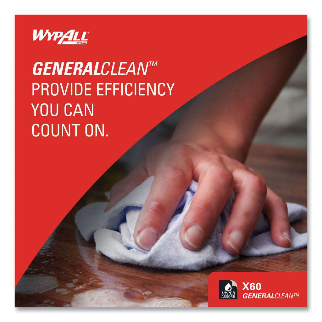 General Clean X60 Cloths, 1/4 Fold, 12.5 x 13, White, 76/Box, 12 Boxes/Carton - 