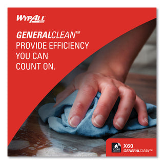 General Clean X60 Cloths, Jumbo Roll, 12.5 x 13.4, Blue, 1,100/Roll