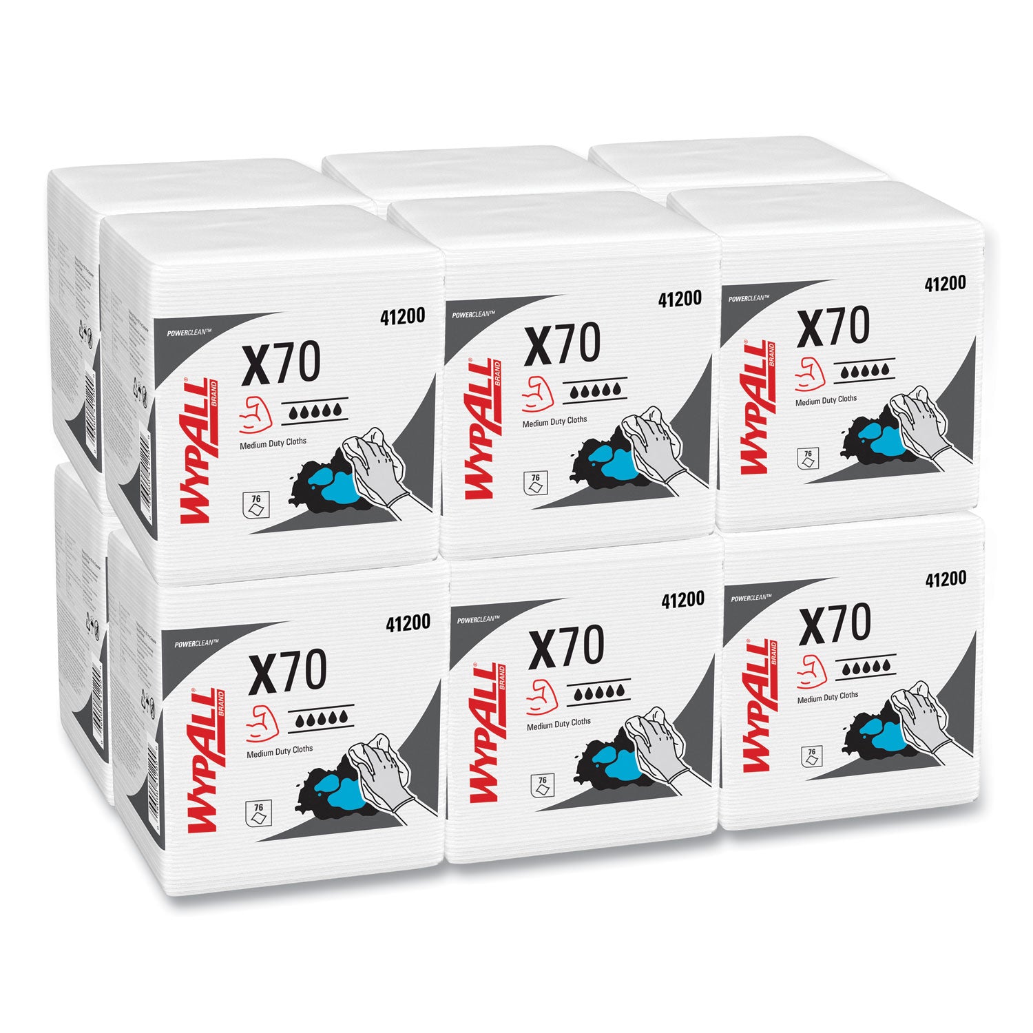 X70 Cloths, 1/4 Fold, 12.5 x 12, White, 76/Pack, 12 Packs/Carton - 