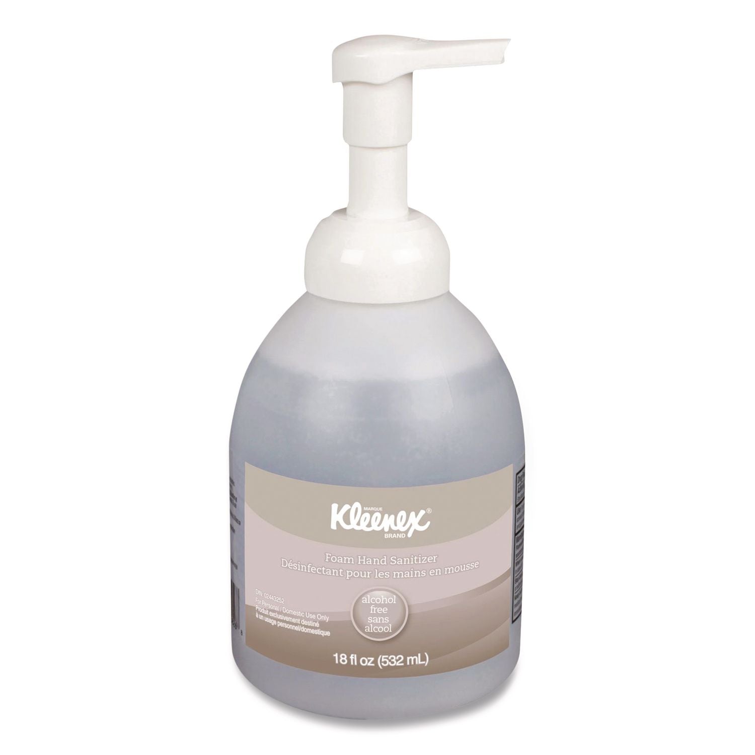 Alcohol-Free Foam Hand Sanitizer, 18 oz Pump Bottle, Fragrance-Free, 4/Carton
