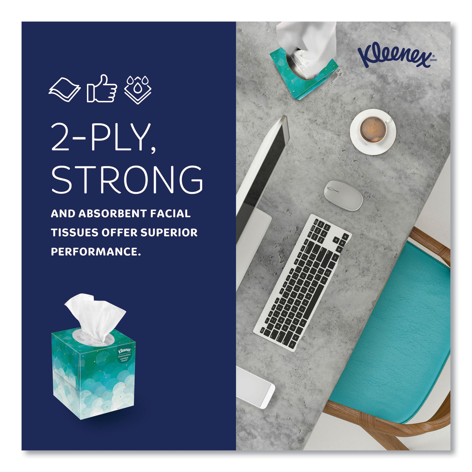 Boutique White Facial Tissue, 2-Ply, Pop-Up Box, 95 Sheets/Box