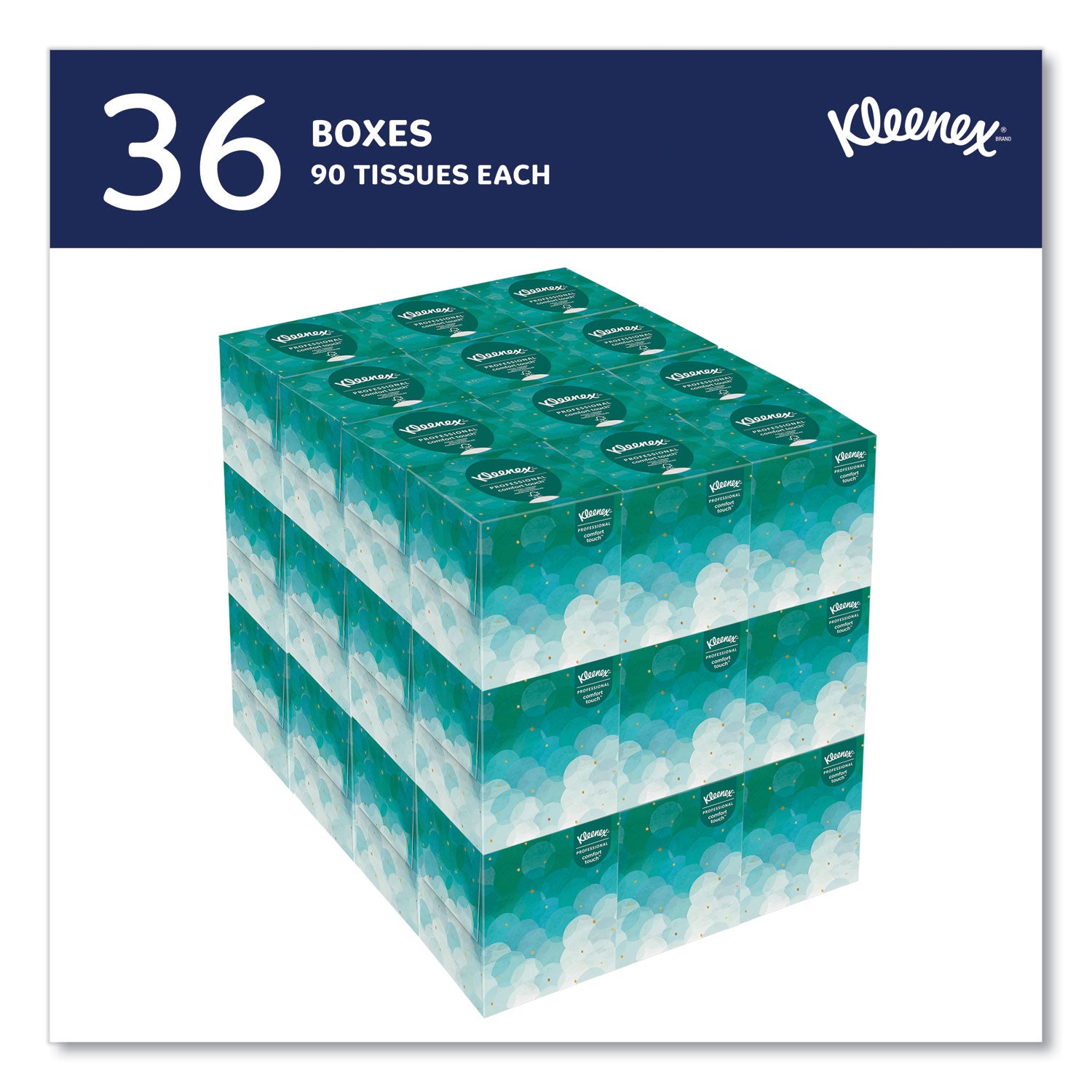 Boutique White Facial Tissue for Business, Pop-Up Box, 2-Ply, 95 Sheets/Box, 36 Boxes/Carton - 