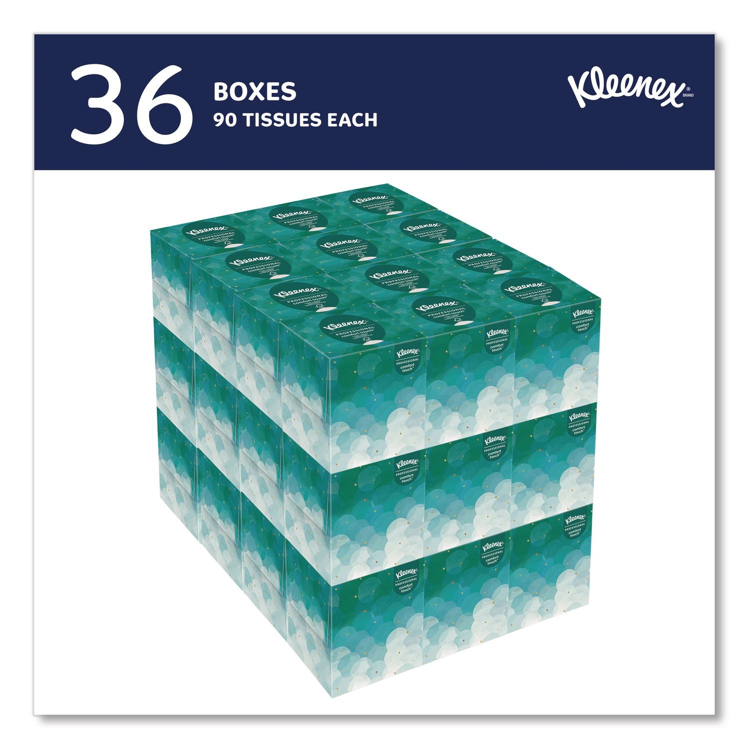 Boutique White Facial Tissue for Business, Pop-Up Box, 2-Ply, 95 Sheets/Box, 36 Boxes/Carton