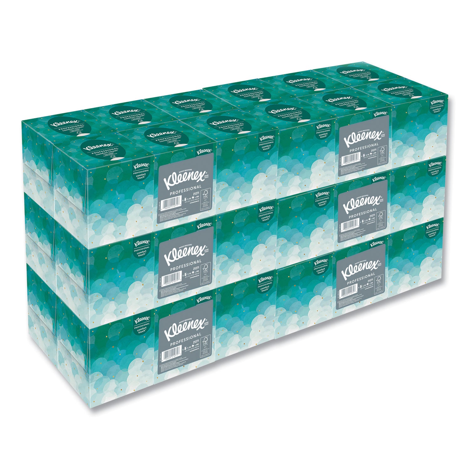 Boutique White Facial Tissue for Business, Pop-Up Box, 2-Ply, 95 Sheets/Box, 6 Boxes/Pack, 6 Packs/Carton - 