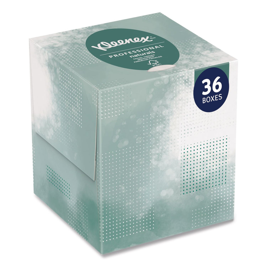 Naturals Facial Tissue for Business, BOUTIQUE POP-UP Box, 2-Ply, White, 90 Sheets/Box, 36 Boxes/Carton
