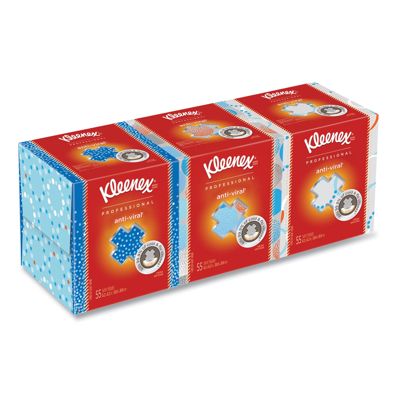 Boutique Anti-Viral Facial Tissue, 3-Ply, White, Pop-Up Box, 60 Sheets/Box, 3 Boxes/Pack, 4 Packs/Carton