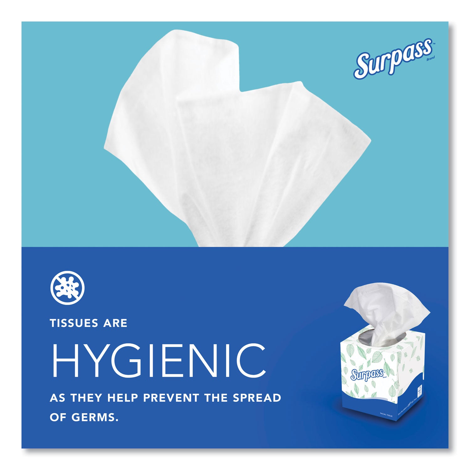 Facial Tissue for Business, 2-Ply, White, Pop-Up Box, 90/Box, 36 Boxes/Carton