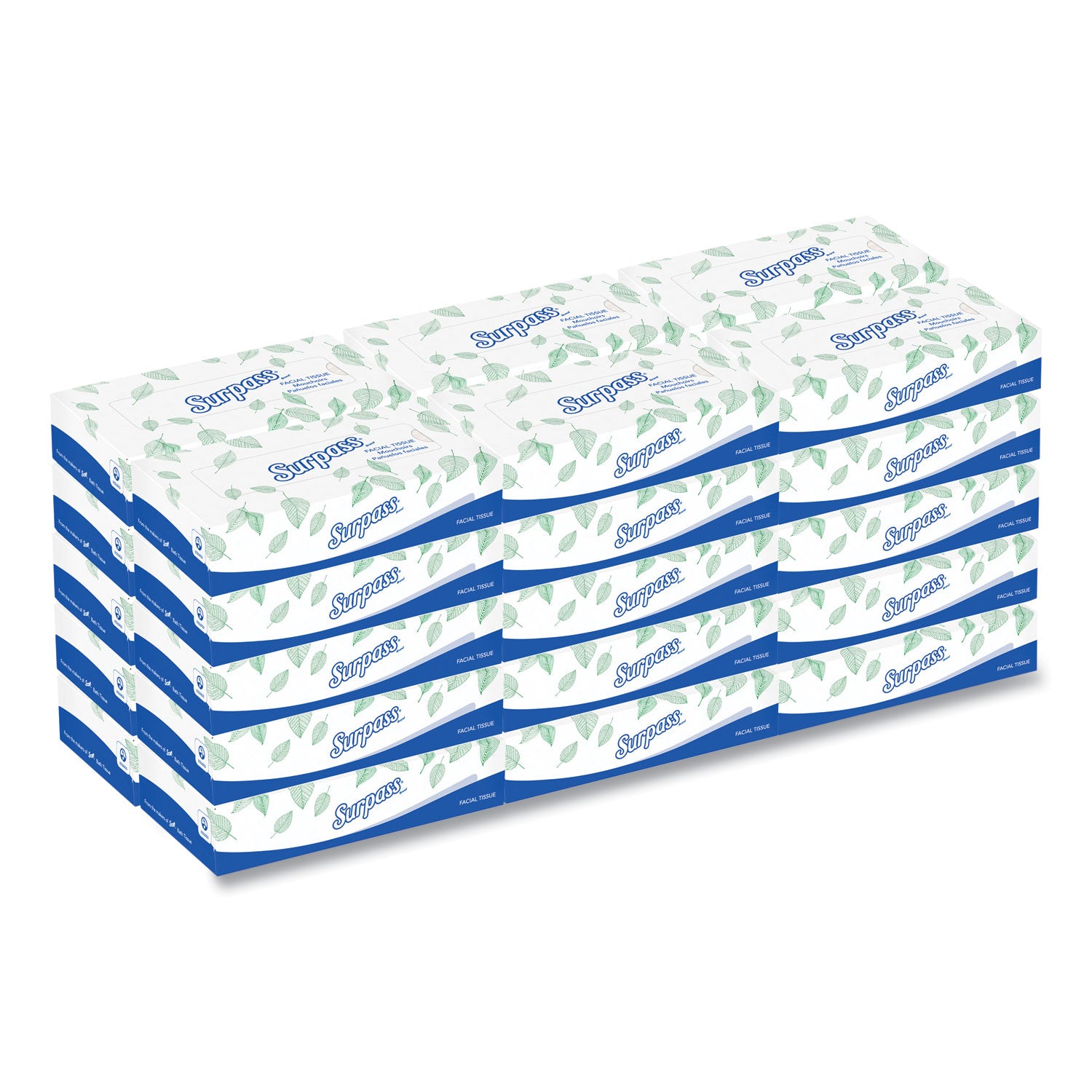 Facial Tissue for Business, 2-Ply, White, Flat Box, 100 Sheets/Box, 30 Boxes/Carton - 1