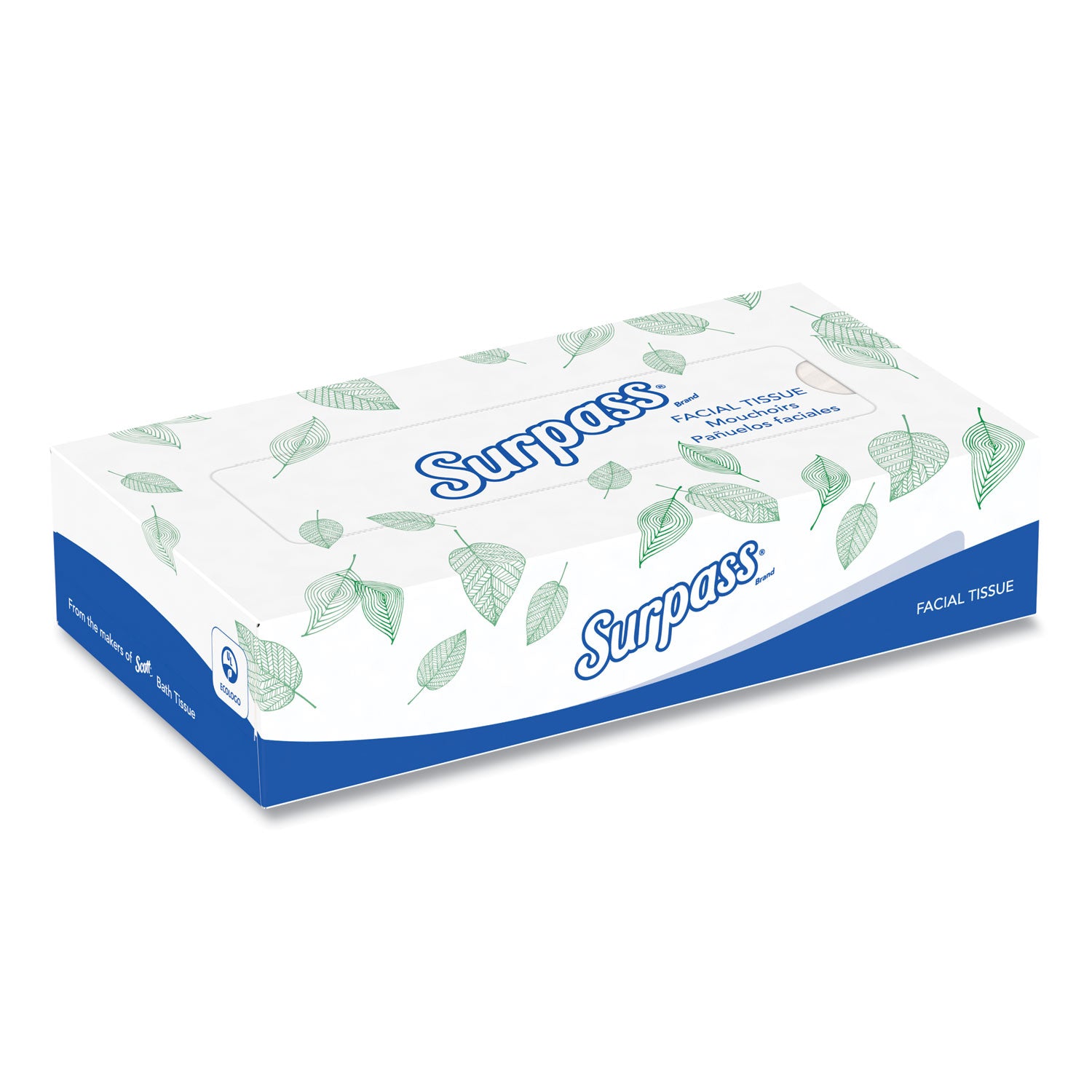 Facial Tissue for Business, 2-Ply, White, Flat Box, 100 Sheets/Box, 30 Boxes/Carton