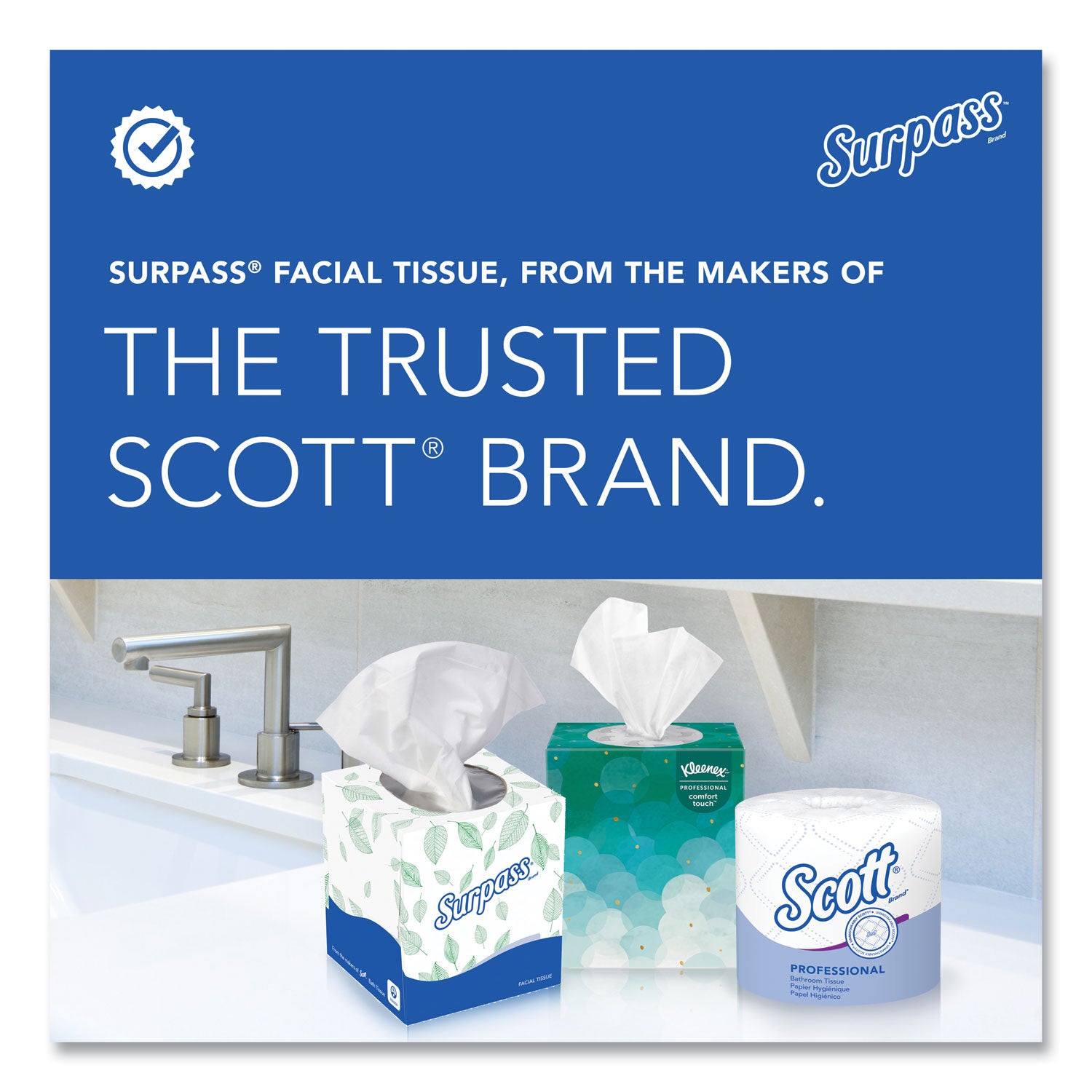 Facial Tissue for Business, 2-Ply, White,125 Sheets/Box, 60 Boxes/Carton