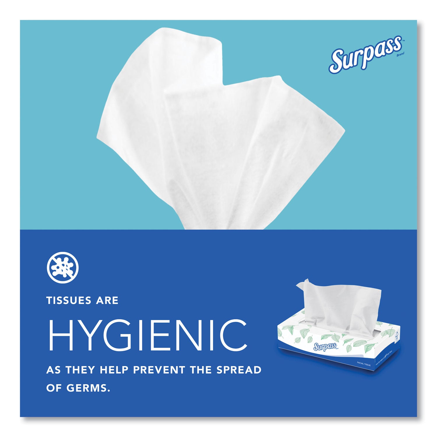 Facial Tissue for Business, 2-Ply, White,125 Sheets/Box, 60 Boxes/Carton