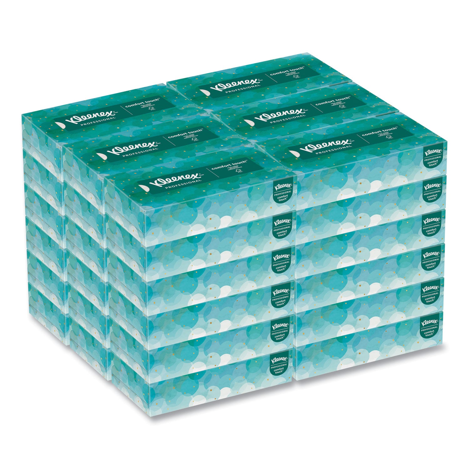 White Facial Tissue for Business, 2-Ply, White, Pop-Up Box, 100 Sheets/Box, 36 Boxes/Carton - 