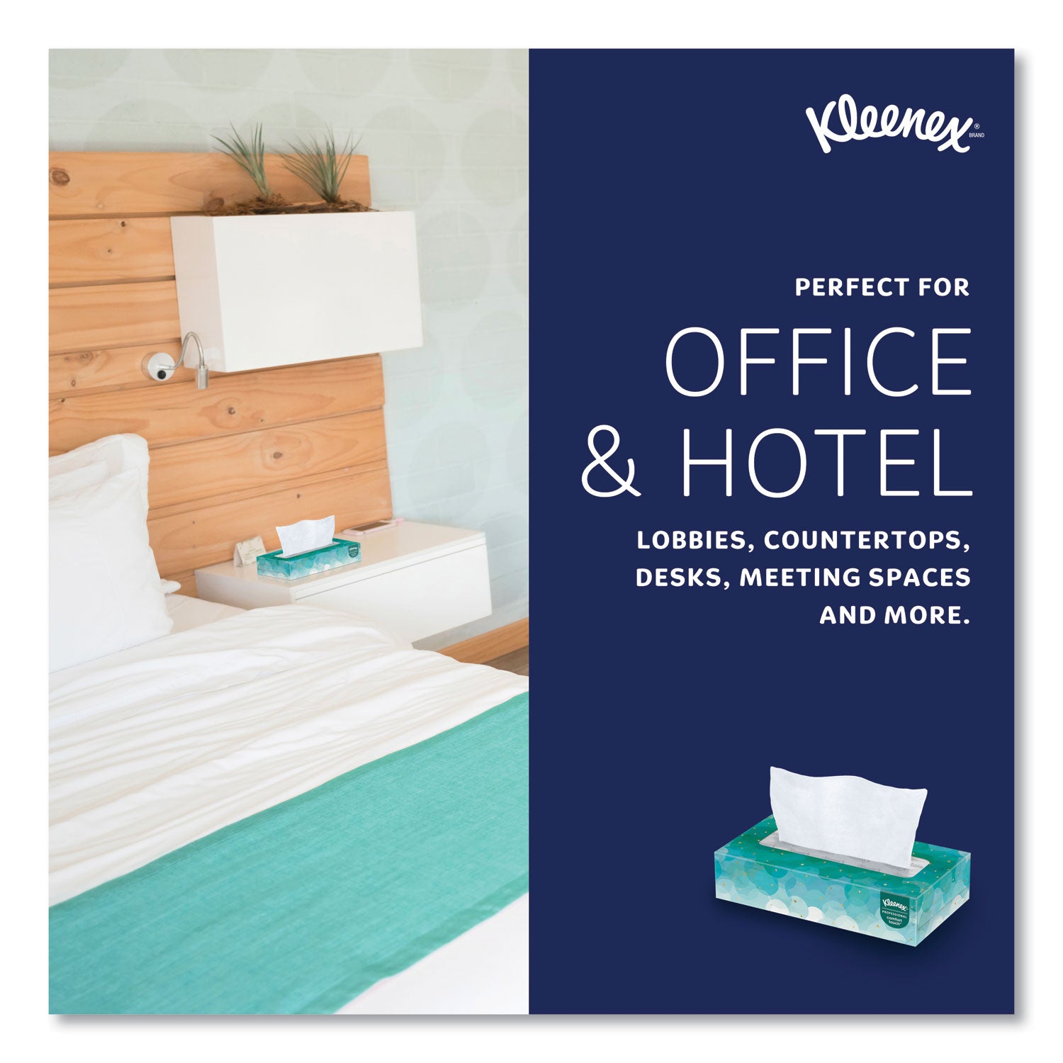 White Facial Tissue for Business, 2-Ply, White, Pop-Up Box, 100 Sheets/Box