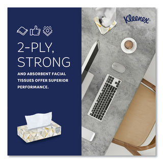 White Facial Tissue, 2-Ply, White, Pop-Up Box, 125 Sheets/Box