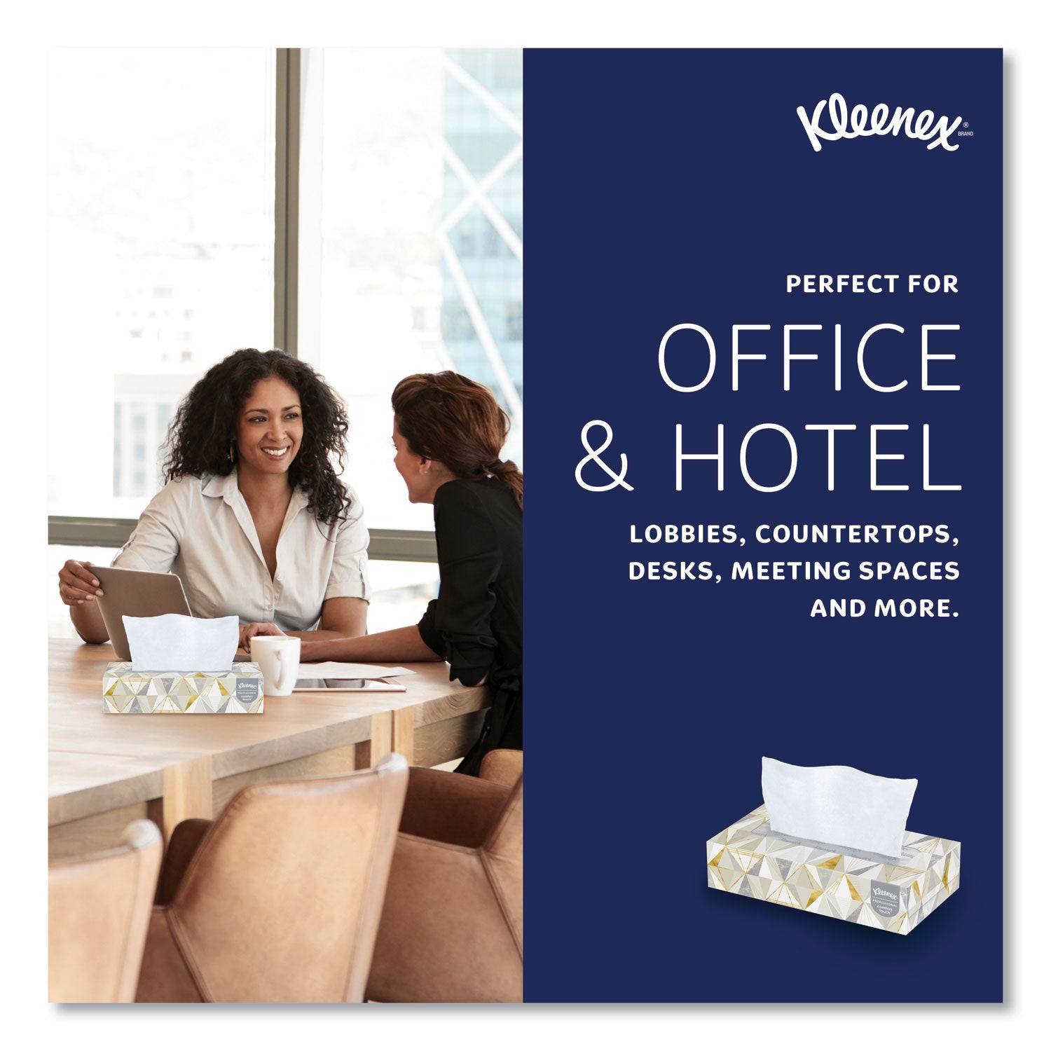 White Facial Tissue, 2-Ply, White, Pop-Up Box, 125 Sheets/Box