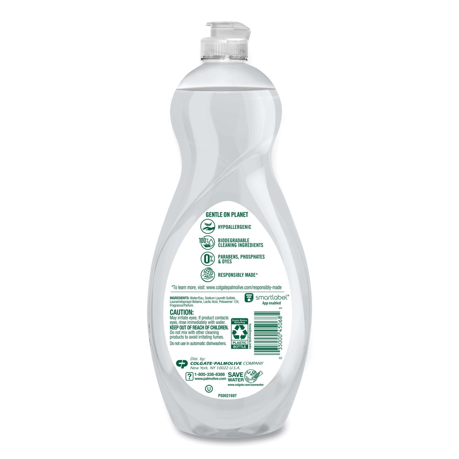 Pure + Clear Dishwashing Liquid, Unscented, 32.5 oz Bottle, 9/Carton
