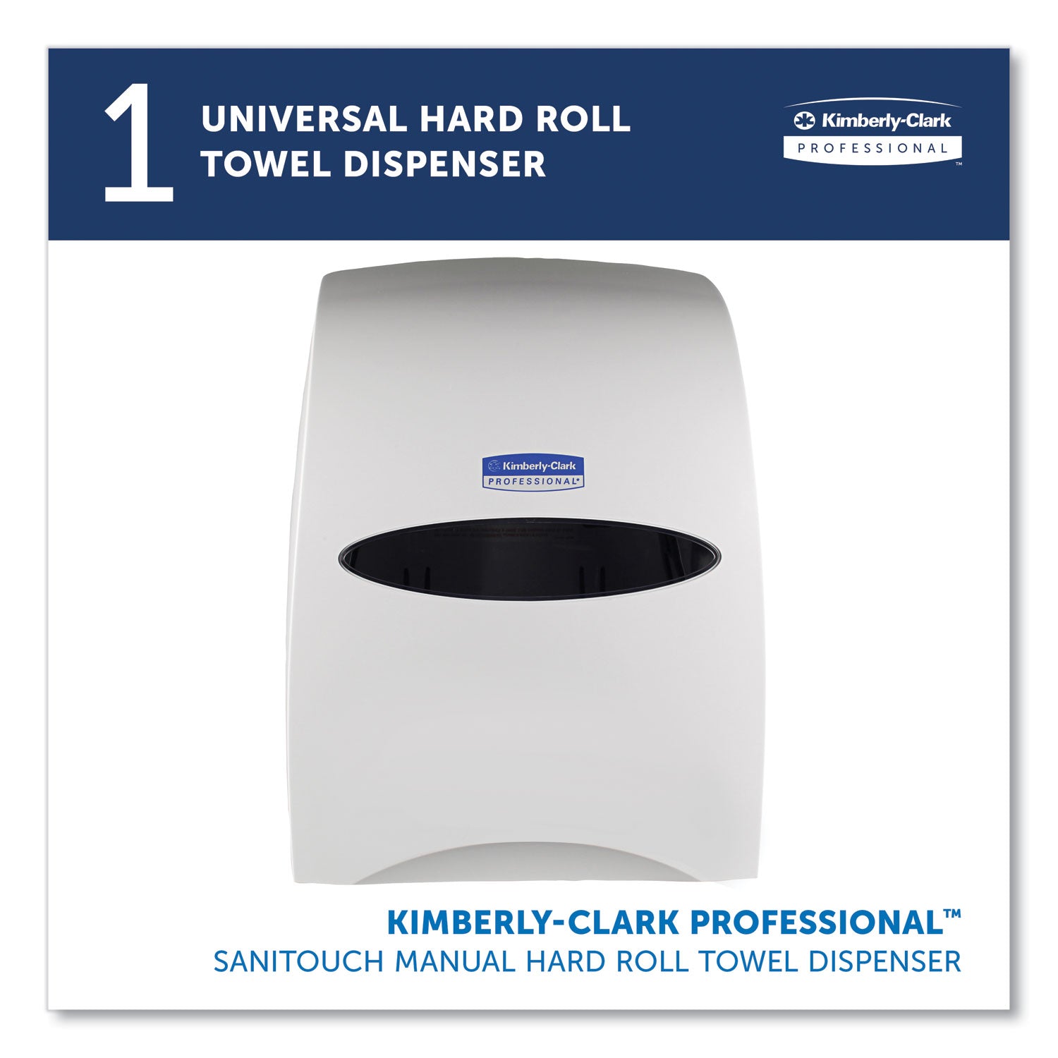 Sanitouch Hard Roll Towel Dispenser, 12.63 x 10.2 x 16.13, White - 