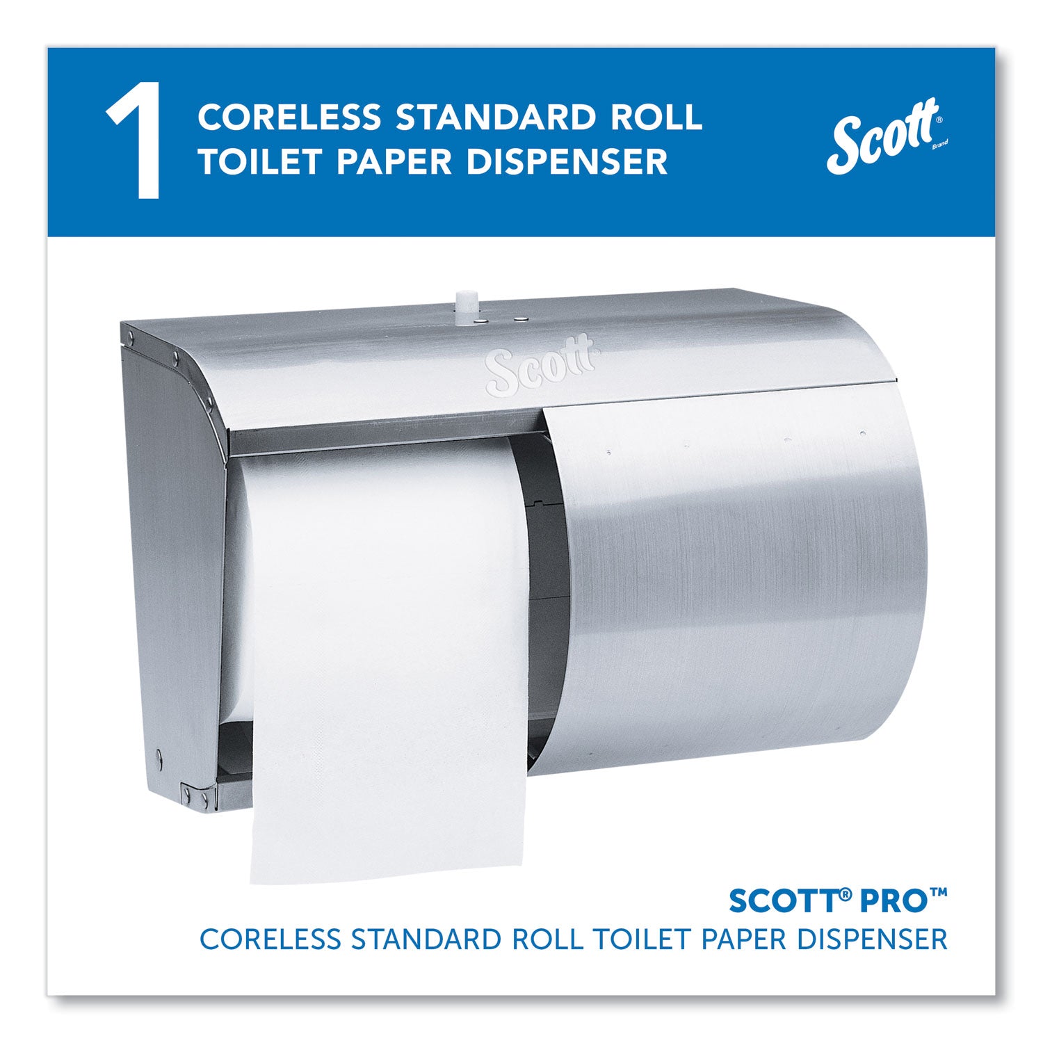 Pro Coreless SRB Tissue Dispenser, 10.13 x 6.4 x 7, Stainless Steel - 