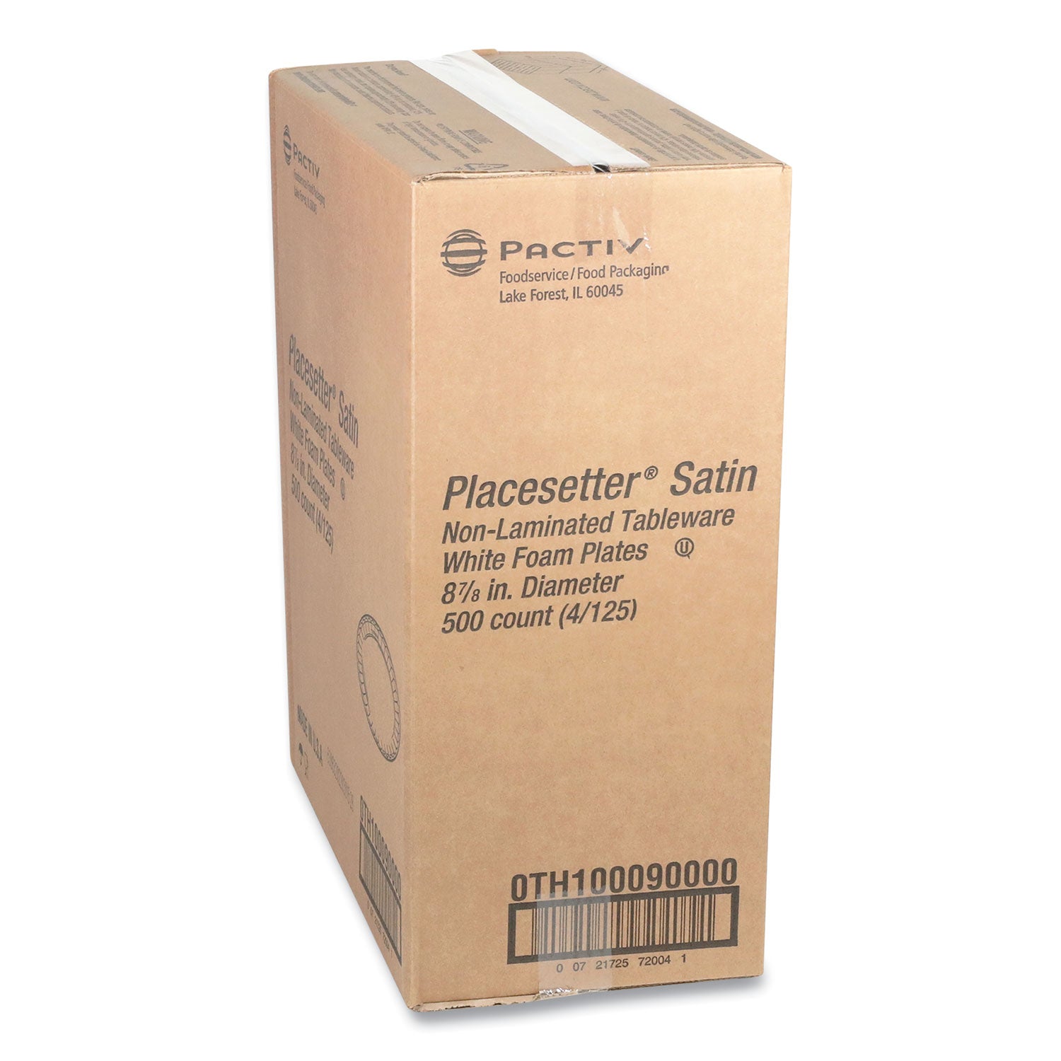 Placesetter Satin Non-Laminated Foam Dinnerware, Plate, 9" dia, White, 500/Carton