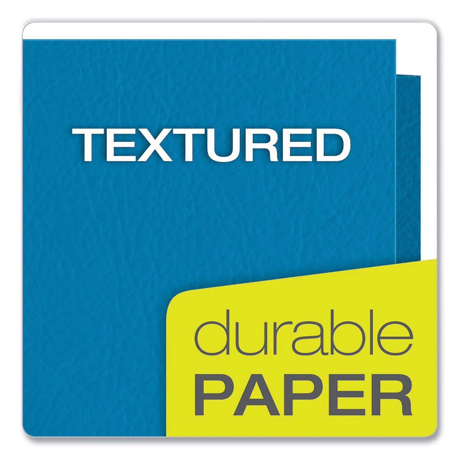 Twin-Pocket Folder, Embossed Leather Grain Paper, 0.5" Capacity, 11 x 8.5, Light Blue, 25/Box - 