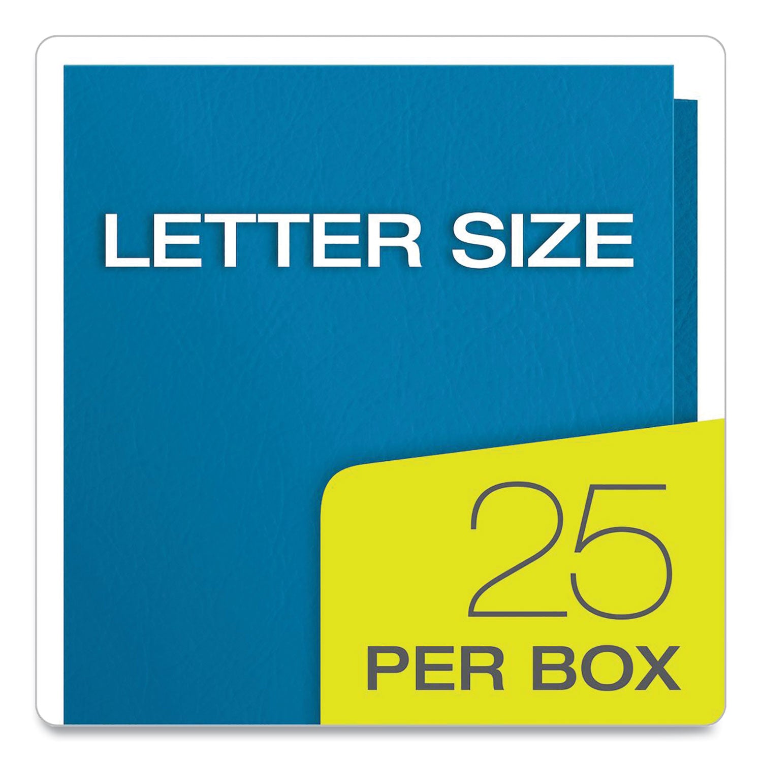 Twin-Pocket Folder, Embossed Leather Grain Paper, 0.5" Capacity, 11 x 8.5, Light Blue, 25/Box - 