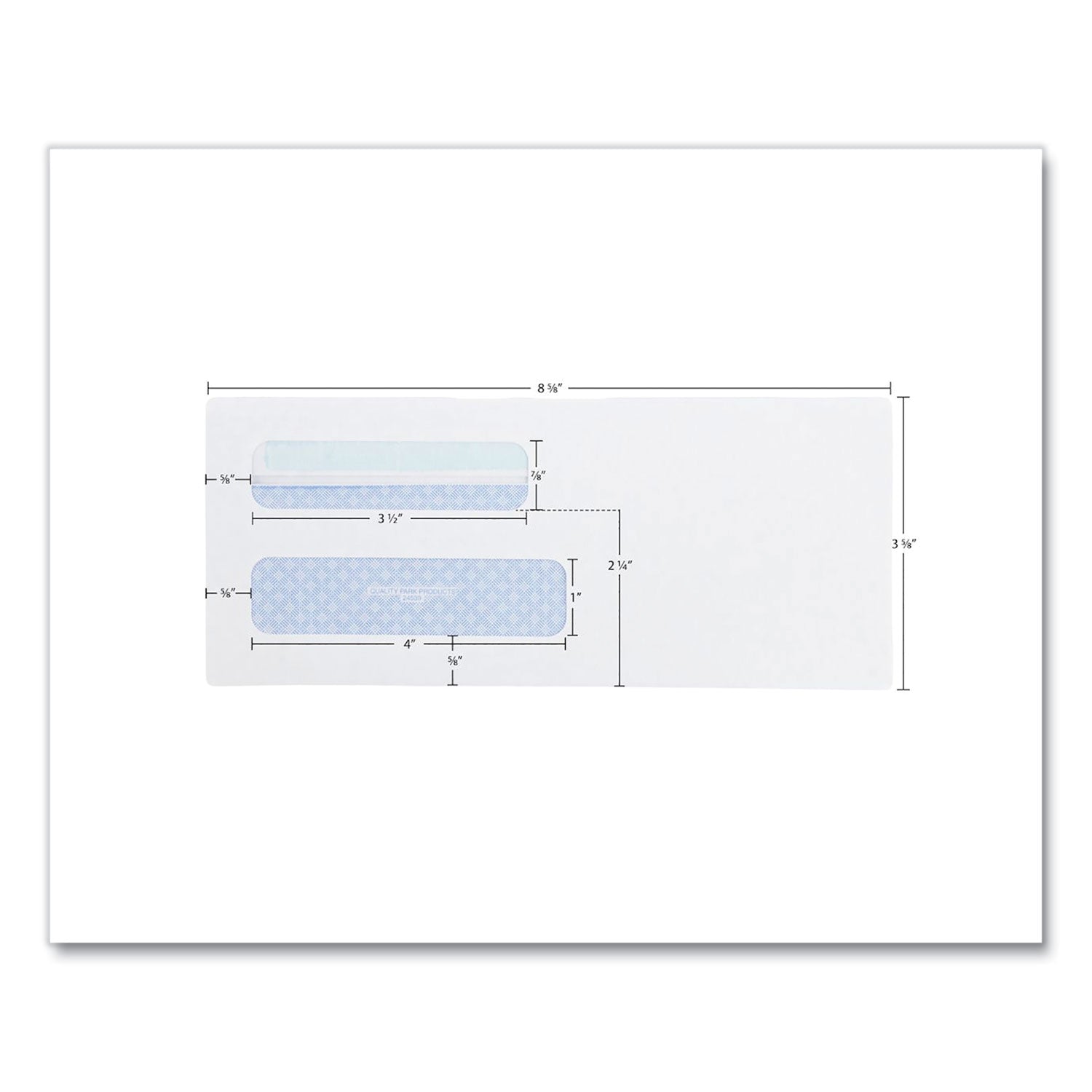 Double Window Redi-Seal Security-Tinted Envelope, #8 5/8, Commercial Flap, Redi-Seal Closure, 3.63 x 8.63, White, 500/Box - 