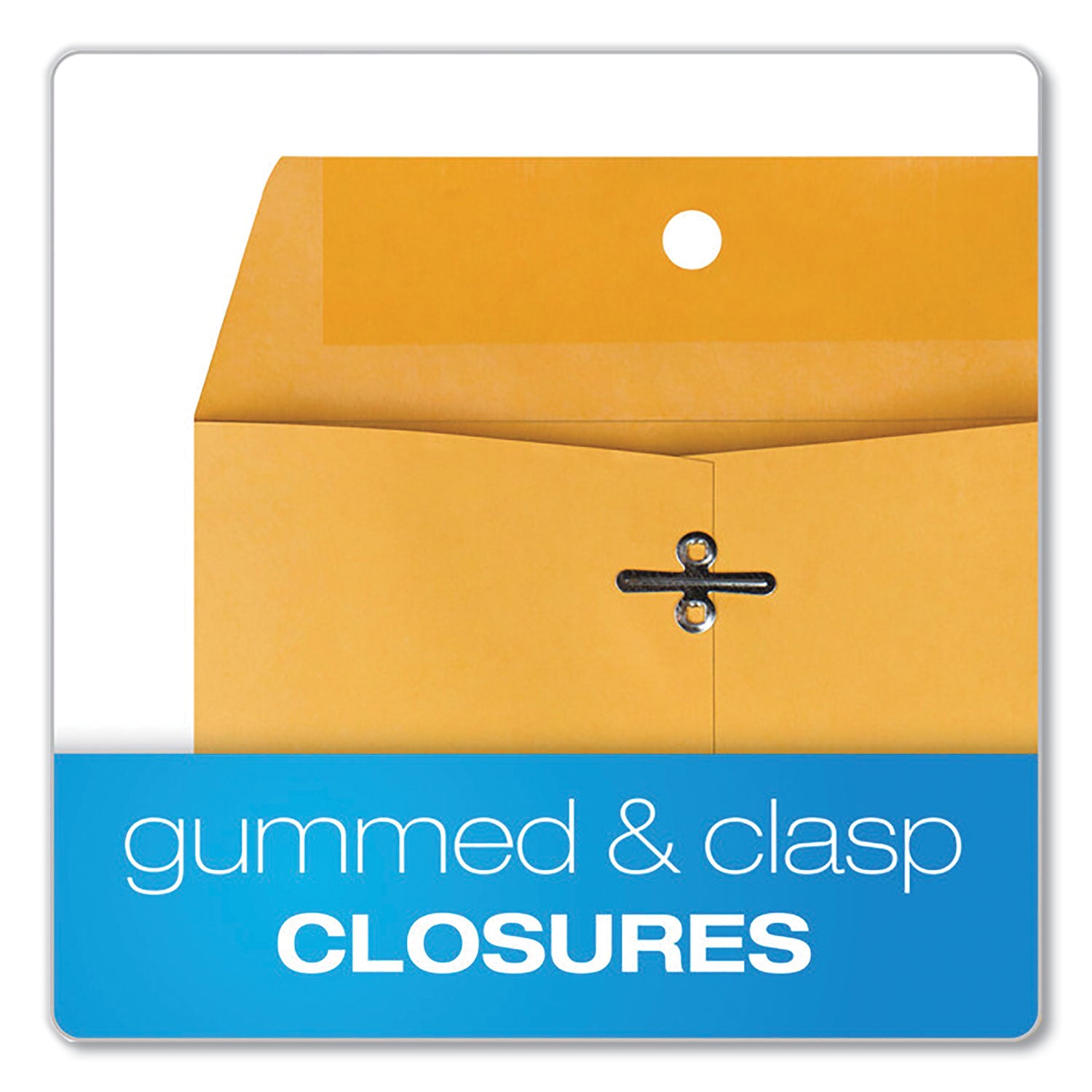 Clasp Envelope, 28 lb Bond Weight Kraft, #63, Square Flap, Clasp/Gummed Closure, 6.5 x 9.5, Brown Kraft, 100/Box - 