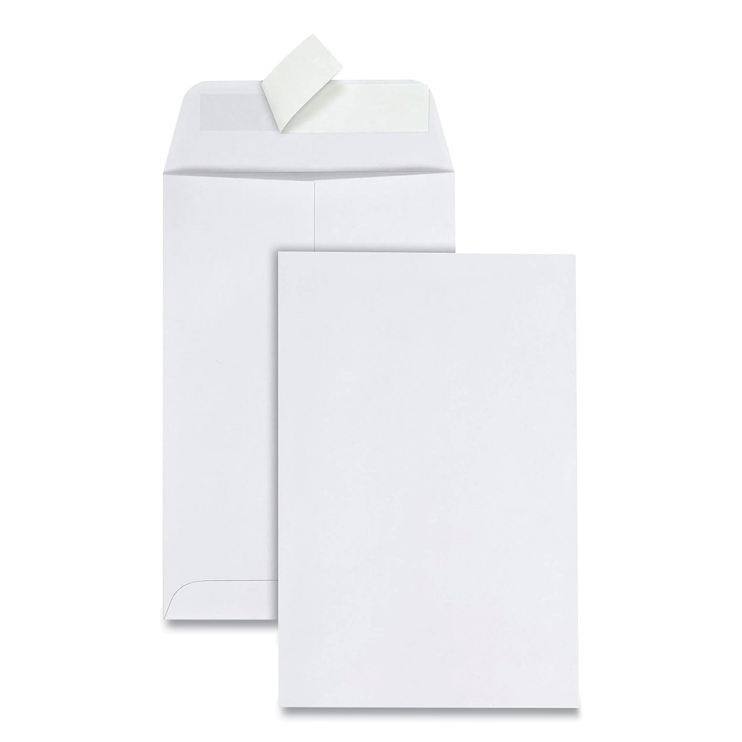 Redi-Strip Catalog Envelope, #1, Cheese Blade Flap, Redi-Strip Adhesive Closure, 6 x 9, White, 100/Box - 