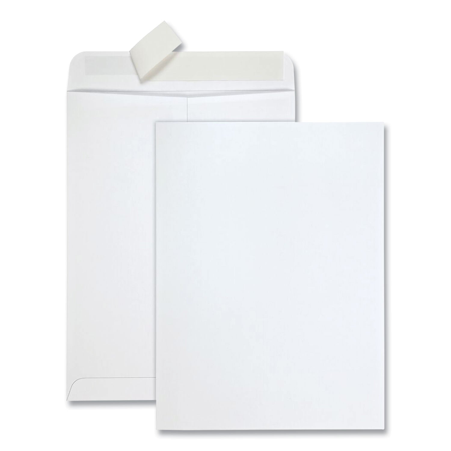 Redi-Strip Catalog Envelope, #10 1/2, Cheese Blade Flap, Redi-Strip Adhesive Closure, 9 x 12, White, 100/Box - 