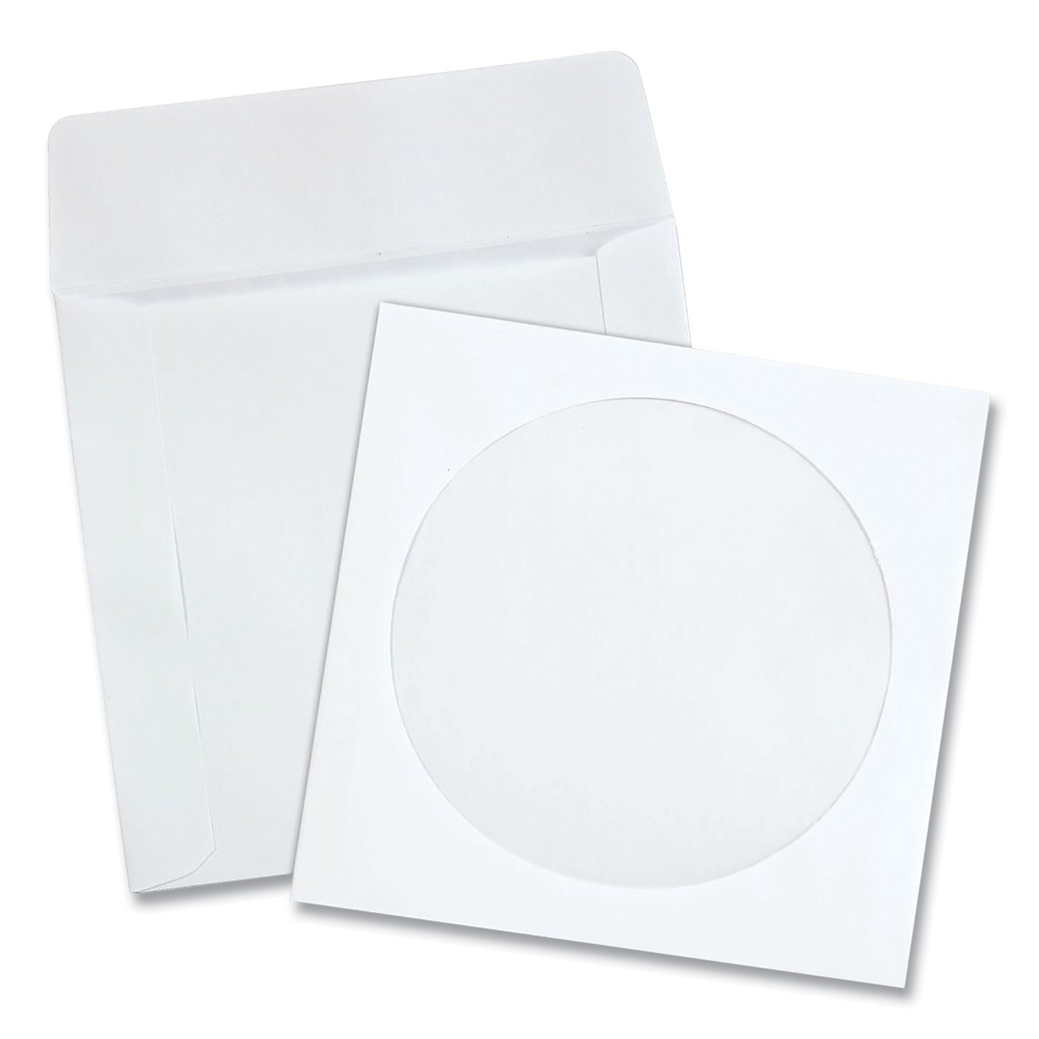 CD/DVD Sleeves, 1 Disc Capacity, White, 100/Box - 