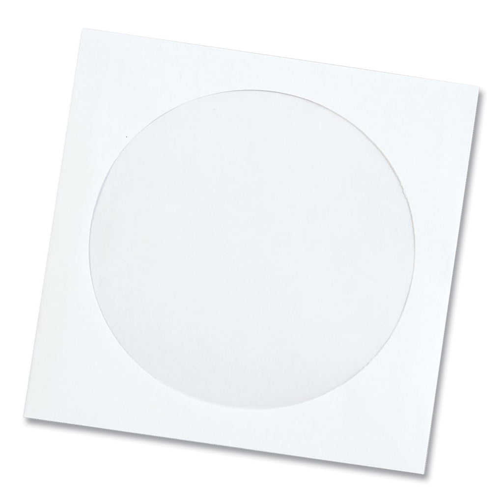 CD/DVD Sleeves, 1 Disc Capacity, White, 100/Box - 