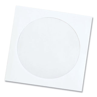 CD/DVD Sleeves, 1 Disc Capacity, White, 100/Box - 