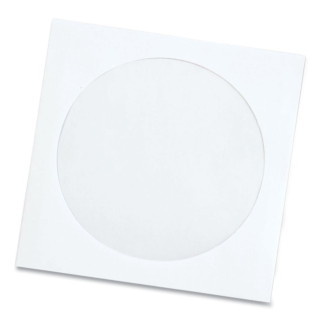CD/DVD Sleeves, 1 Disc Capacity, White, 100/Box - 