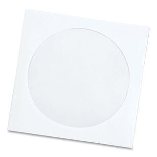 CD/DVD Sleeves, 1 Disc Capacity, White, 100/Box - 