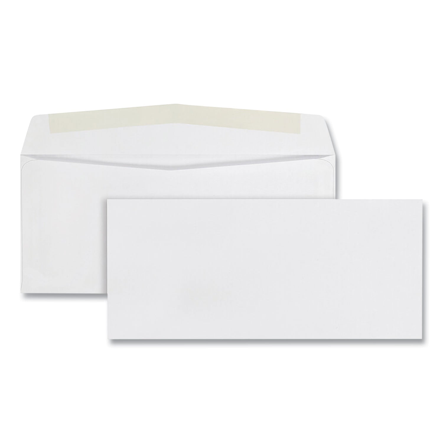 Business Envelope, #10, Commercial Flap, Side Seam, Gummed Closure, 24 lb Bond Weight Paper, 4.13 x 9.5, White, 500/Box - 