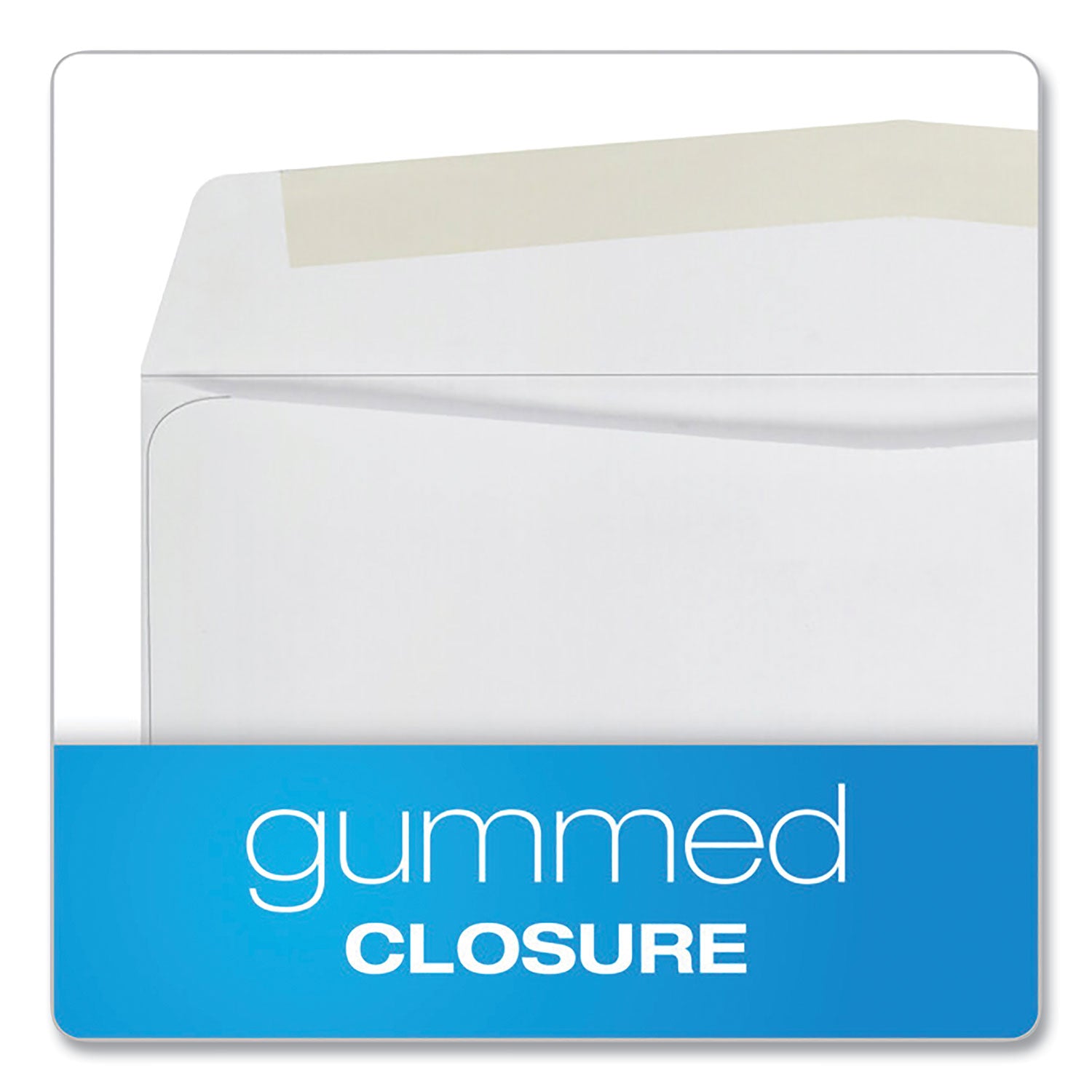 Business Envelope, #10, Commercial Flap, Side Seam, Gummed Closure, 24 lb Bond Weight Paper, 4.13 x 9.5, White, 500/Box - 