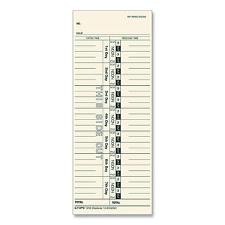 Time Clock Cards, Replacement for 10-800292, One Side, 3.5 x 9, 500/Box