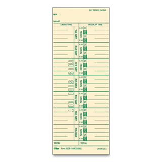 Time Clock Cards, Replacement for 10-800292, One Side, 3.5 x 9, 500/Box