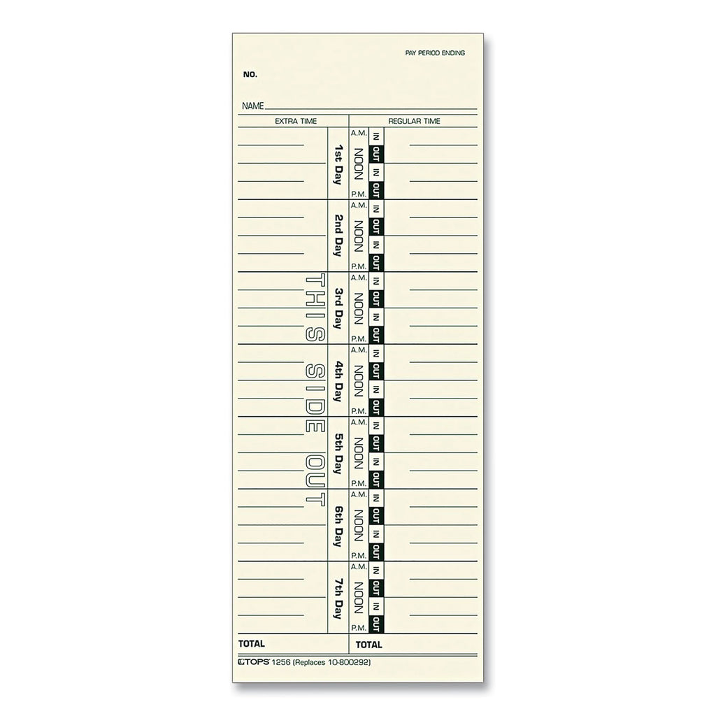 Time Clock Cards, Replacement for 10-800292, One Side, 3.5 x 9, 500/Box - 
