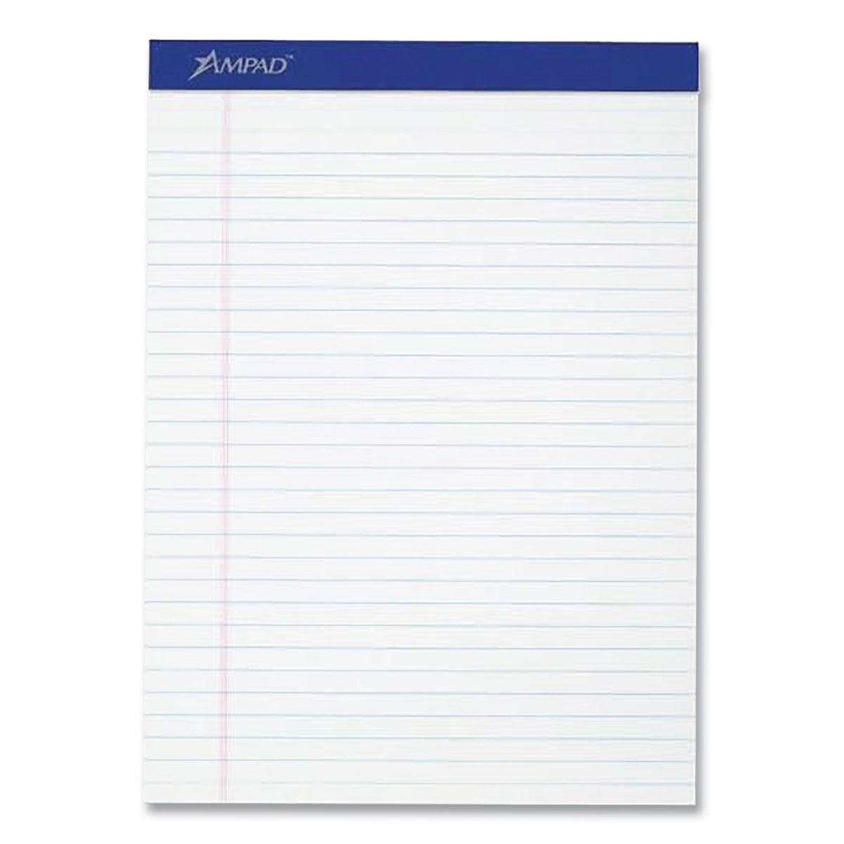 Perforated Writing Pads, Wide/Legal Rule, 50 White 8.5 x 11.75 Sheets, Dozen