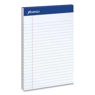 Perforated Writing Pads, Wide/Legal Rule, 50 White 8.5 x 11.75 Sheets, Dozen