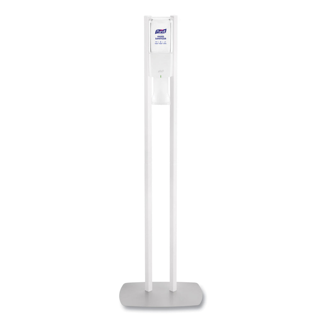 PURELL ES10 Floor Stand with Automatic Dispenser - Floor, Freestanding - White - For Sanitizing Dispenser, High Traffic Area, Waiting Room, Hallway - Sturdy, Low-profile Base, Lightweight