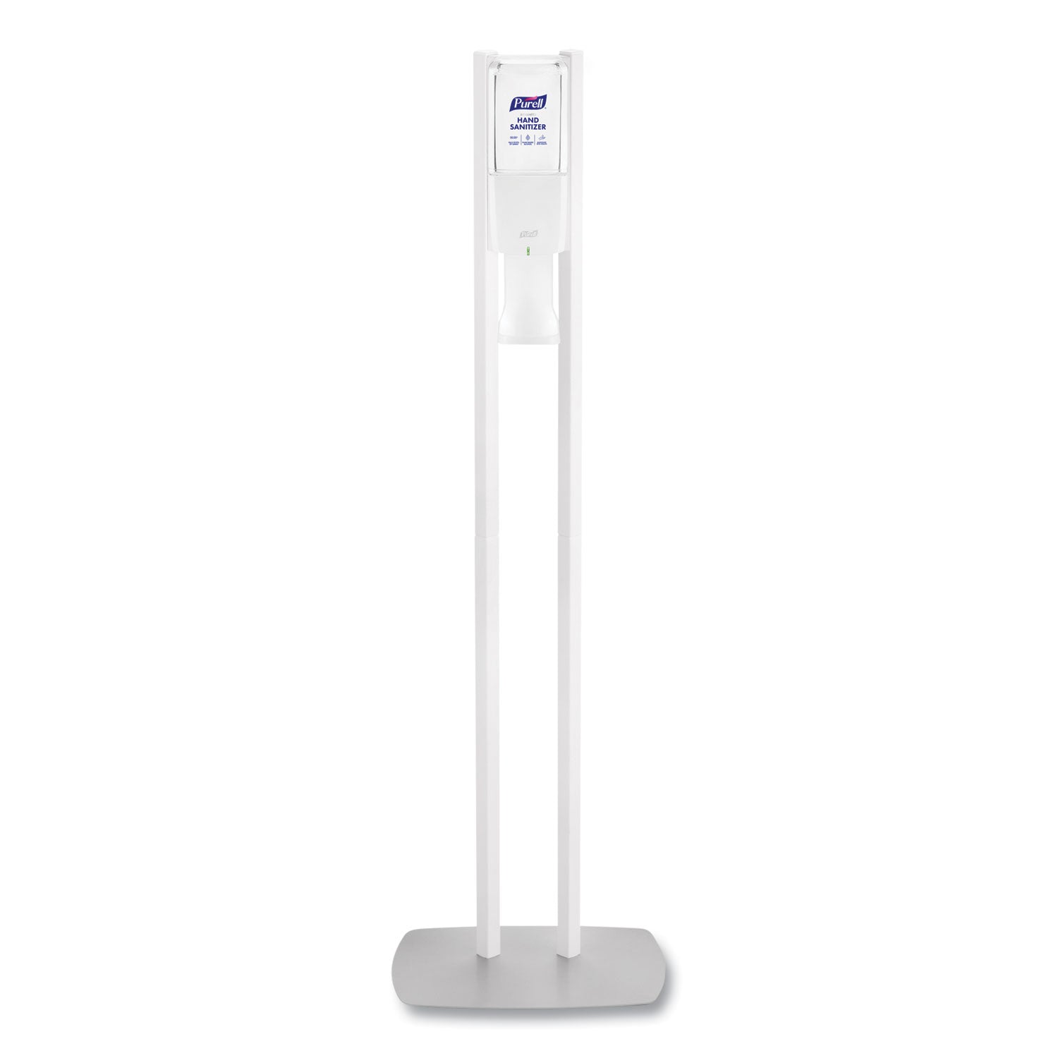 PURELL ES10 Floor Stand with Automatic Dispenser - Floor, Freestanding - White - For Sanitizing Dispenser, High Traffic Area, Waiting Room, Hallway - Sturdy, Low-profile Base, Lightweight